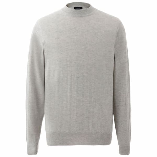 Mellow Knit セミモックネック シルクカシミヤ ライトグレー