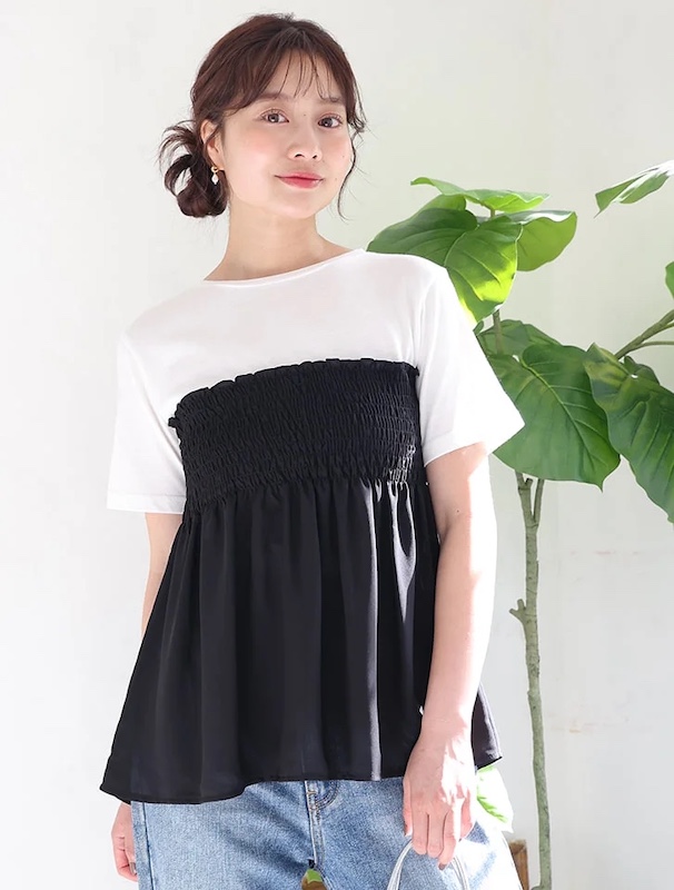 fifth（フィフス）の異素材シャーリングドッキングTシャツ