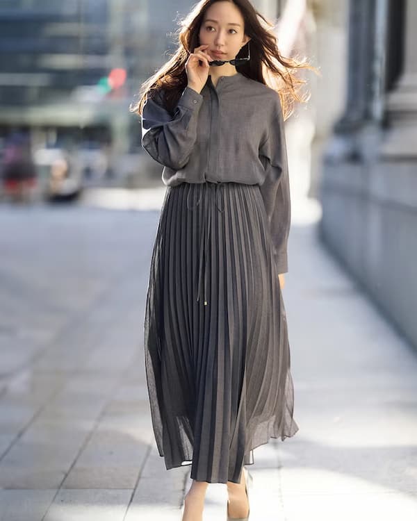 ドレープボイル・ブラウジングシャツワンピース