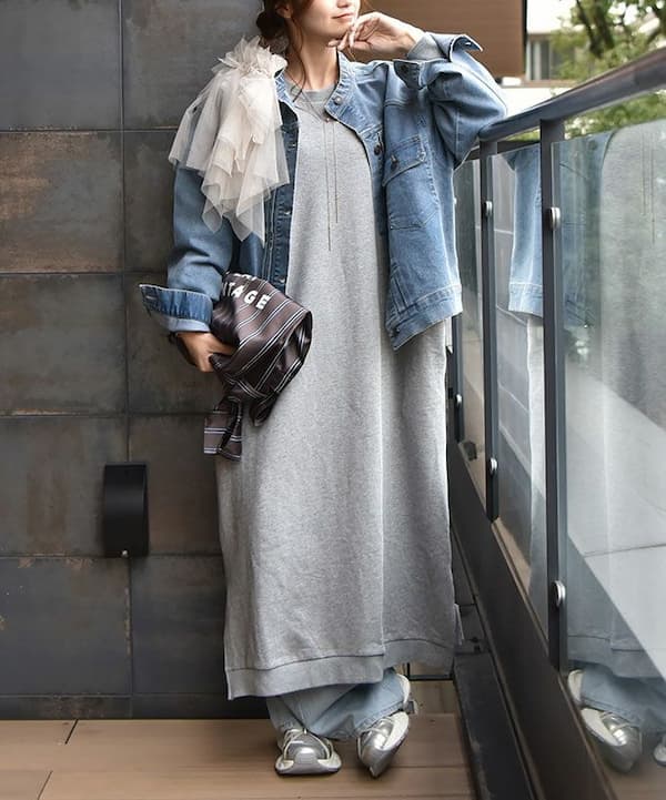 ma28 ONLINESTORE（マツヤオンラインストア）のHUMS｜デニム切り替えカットワンピース