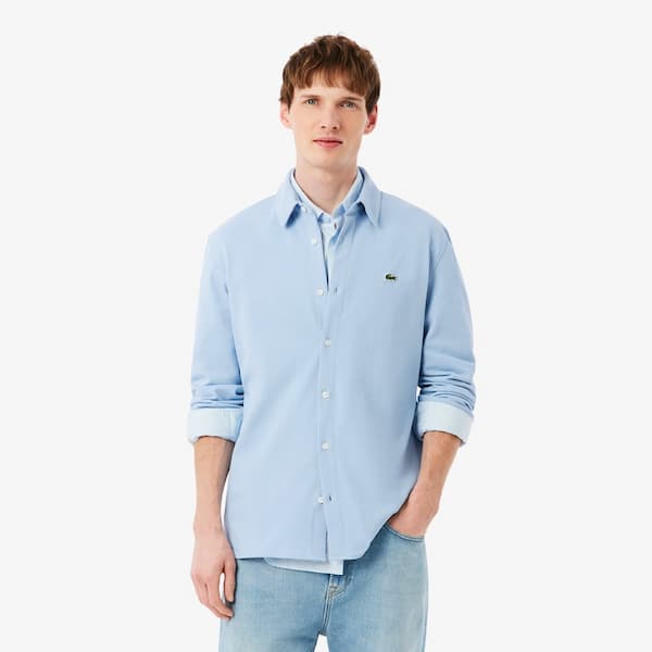 LACOSTE（ラコステ）のスリムフィット鹿の子地シャツ