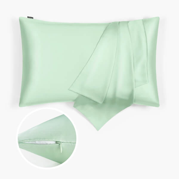 ファスナー式のシルク枕カバー