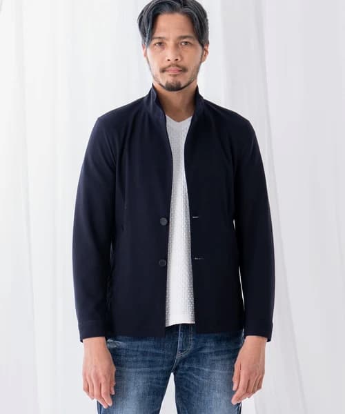 TETE HOMME（テットオム）のバイアススタンドカラージャケット
