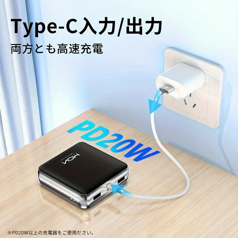 モバイルバッテリー 25000mAh 大容量 22.5Ｗ急速充電 PD/QC3.0に対応 タイプC出力入力 2USB出力ポート付 3台同時充電 PSE認証済み 全てのスマホやタブレットに対応