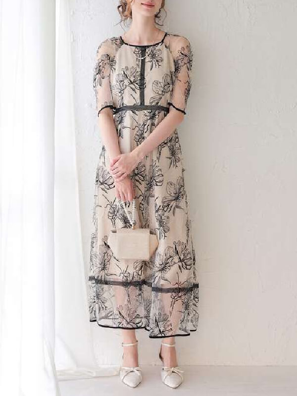 ドローイングフラワードレス