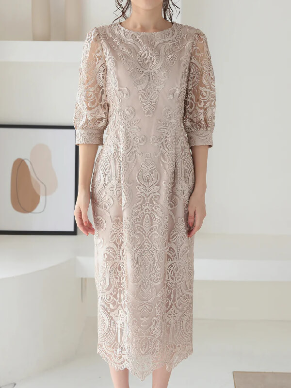 エンブロイダリーコクーンドレス