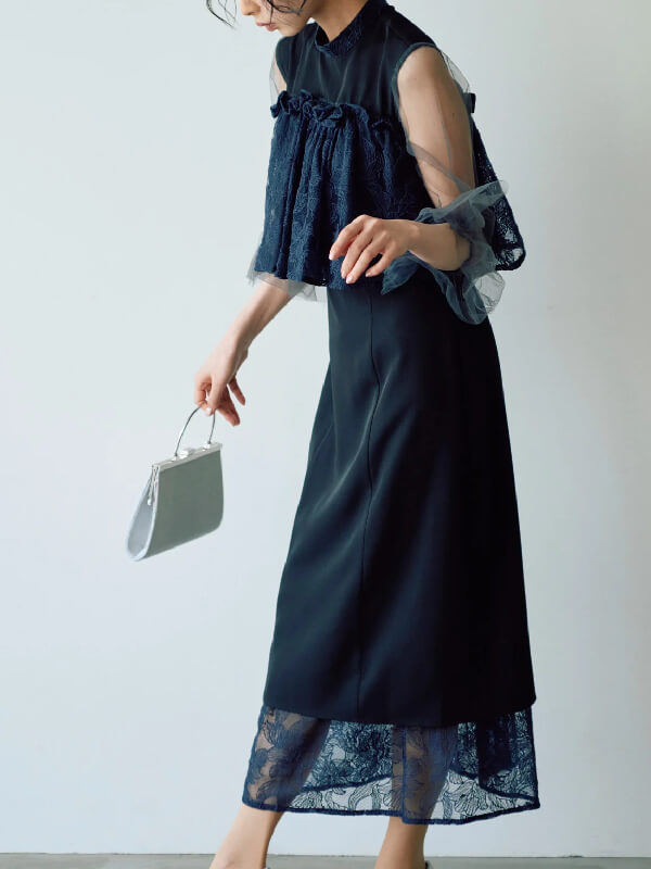 クラシカルシフォンレイヤードドレス