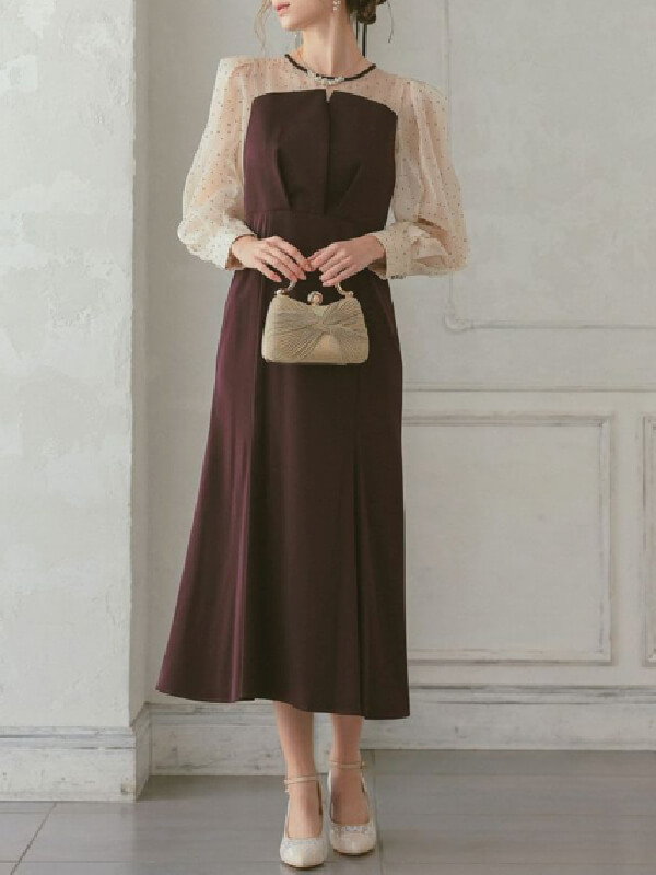 【WEB限定商品】ドットスリーブマーメイドドレス