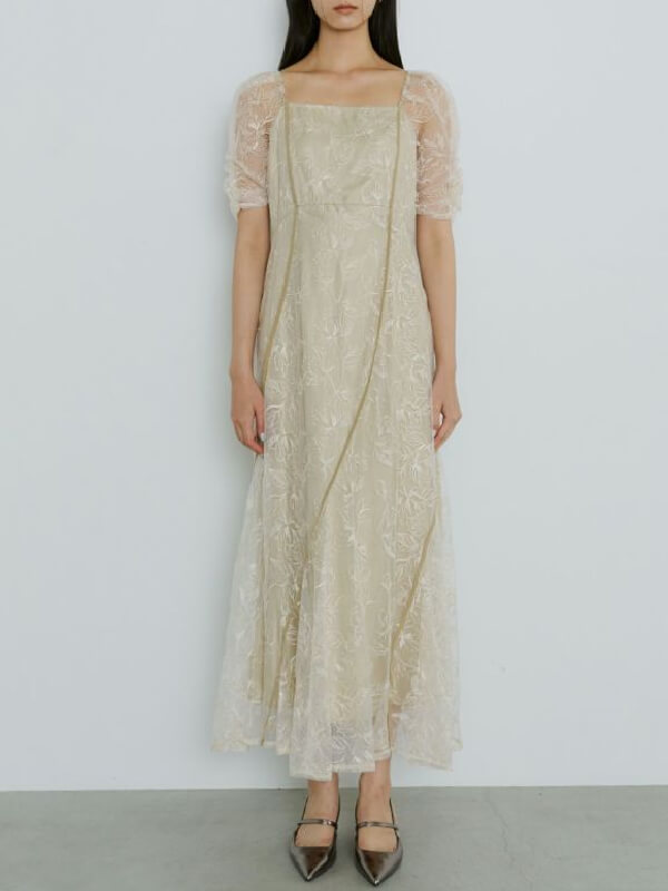 wave piping frare dress