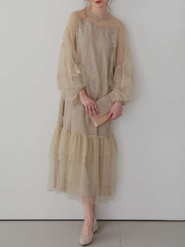 【WEB限定商品】バルーンスリーブボリュームドレス