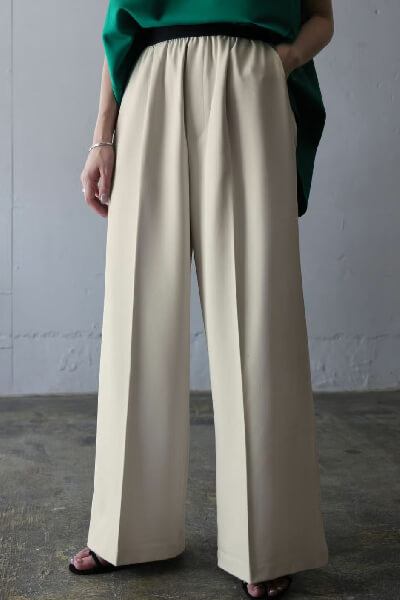 ウエストゴムタックワイドパンツ