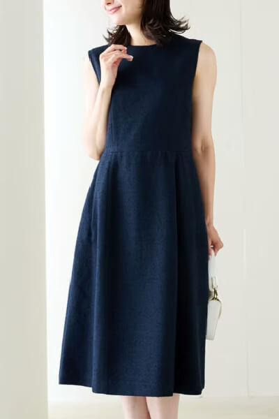 ループツイード・フィット＆フレアワンピース