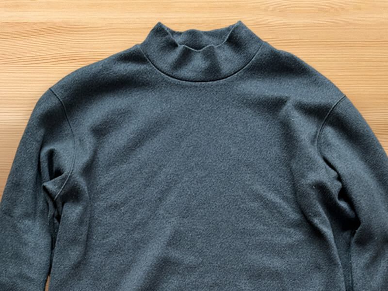 ソフトニットフリースモックネックT