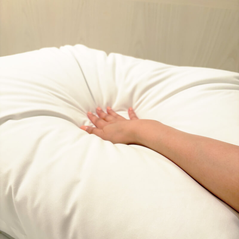 ふとんでまくらのやわらかさ