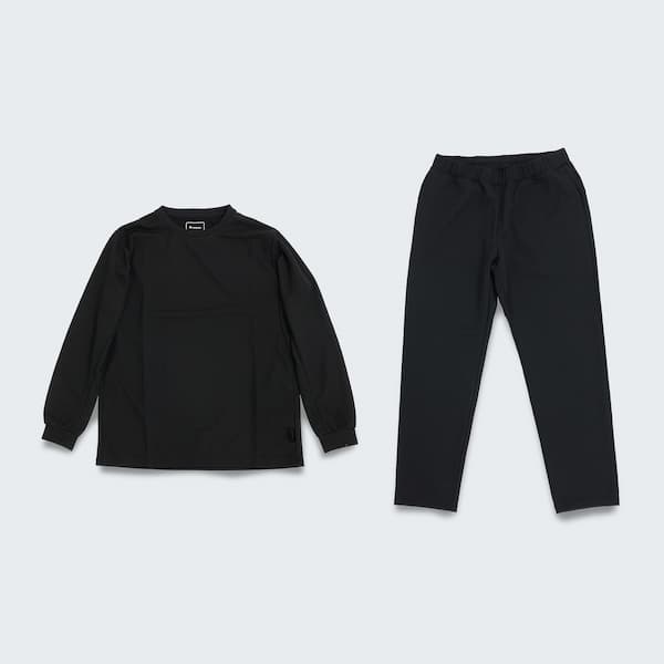 R WEAR（アールウェア）のRelaxing Mesh リカバリーロングスリーブ・ロングパンツセット<ブラック>
