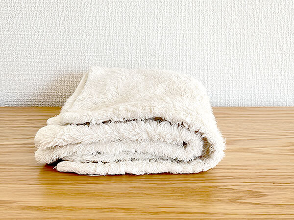 1年4ヶ月使った育てるタオル 畳んだ時は5cmぐらいの高さ